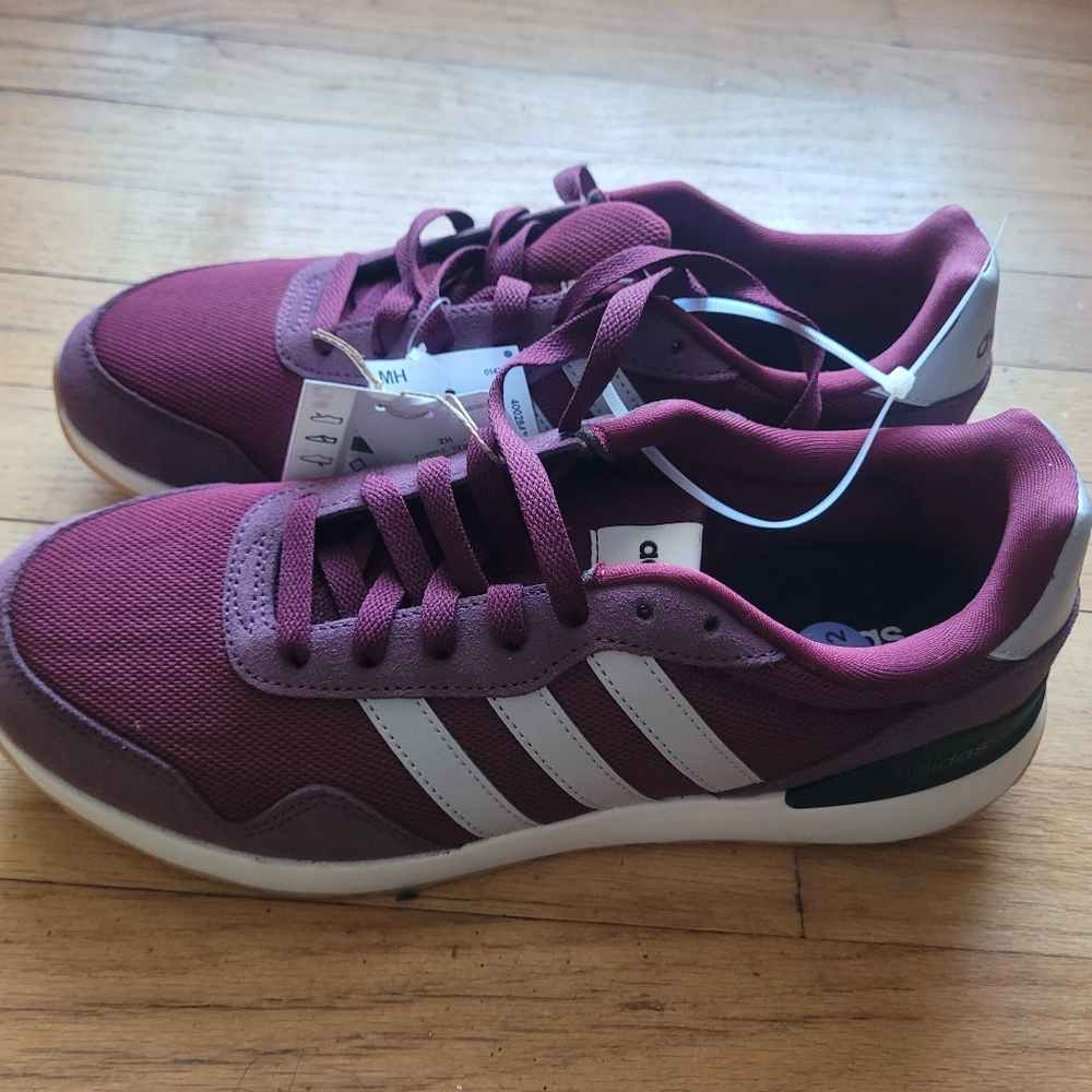 adidas Women's Burgundy and White Sneakers